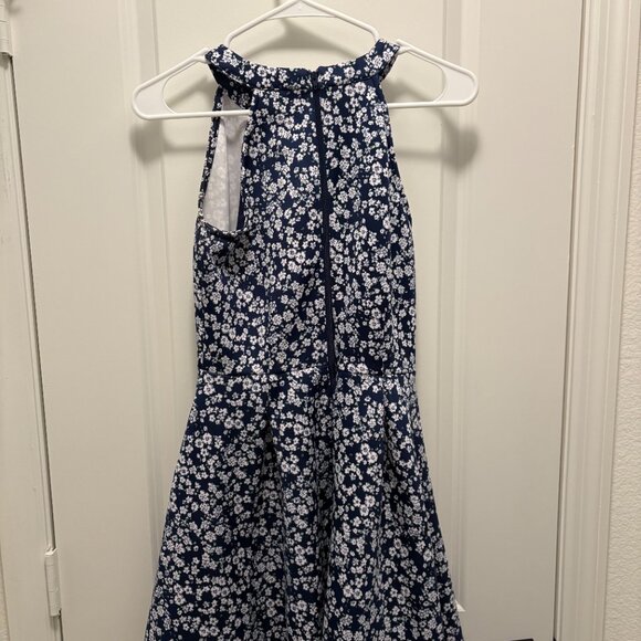 Copper Key Fit & Flare Bare Shoulder Dress Size Small Navy/White EUC - Picture 6 of 6